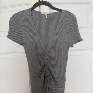 Maje Gray sparkle knit V-Neck Top